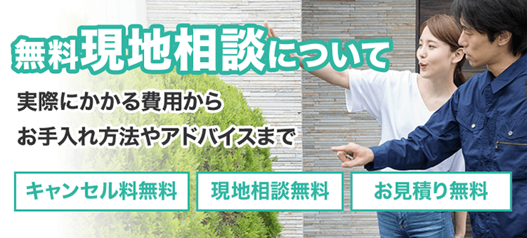 無料現地相談について 実際にかかる費用から お手入れ方法やアドバイスまで キャンセル料無料 現地相談無料 お見積り無料