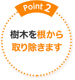 Point2 樹木を根から取り除きます