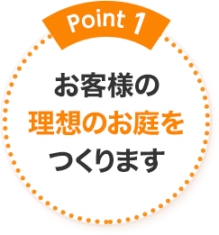 Point1 お客様の理想のお庭をつくります