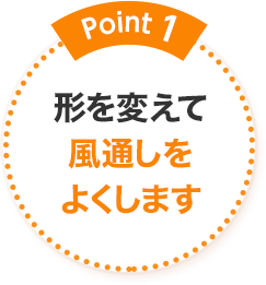 Point1 形を変えて風通しをよくします